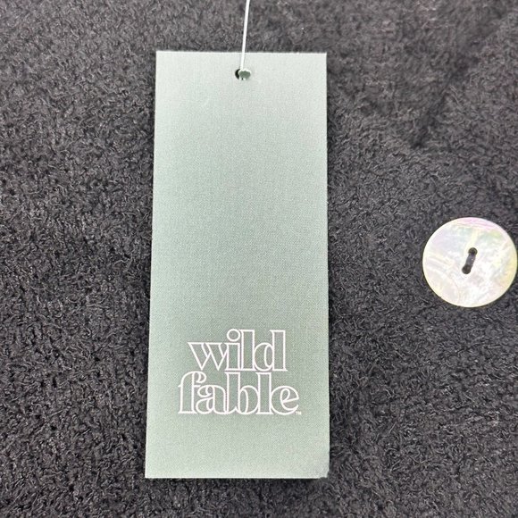 2 Piece Wild Fable Women's XS Black Crop Sweater And Blue Ribbed T-Shirt New - Picture 3 of 16